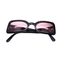 Chanel Black Gold Logo Rose Red Tinted Sunglasses 05977