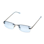 Christian Dior Silver Blue Tinted Rimless Sunglasses Dragon 58ENH