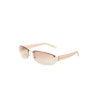 Gucci Camel Brown Cream Rimless Silver Sunglasses 1799
