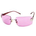 Chanel Pink Tinted CC Logo Rimless Sunglasses 4026