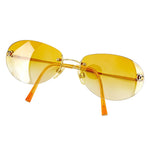 Chanel Gold CC Logo Orange Tinted Sunglasses 4013