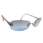 Chanel Blue Silver Rimless Sunglasses 4067