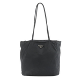 Prada Black Logo Nylon Tessuto Tote Shoulder Bag