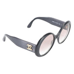 Chanel Black Oval Gold CC Logo Sunglasses 0014