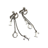 Christian Dior Silver Dangling Monogram Logo Earrings