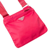 Prada Rose Red Pink Tessuto Nylon Logo Crossbody Shoulder Messenger Small Bag