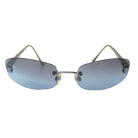 Chanel Blue Silver Rimless Sunglasses 4067