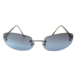Chanel Blue Silver Rimless Sunglasses 4067