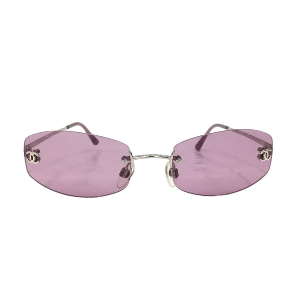 Chanel Purple Tinted CC Logo Rimless Sunglasses 4002