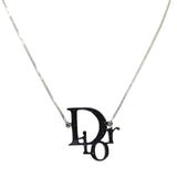Christian Dior Silver Logo Monogram Vintage Chain Necklace