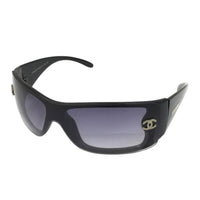 Chanel Black Purple Tinted Silver CC Logo Sunglasses 8047