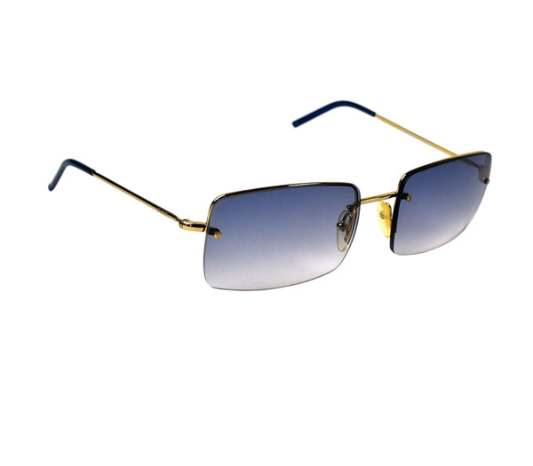 Gucci Square Gold Blue Ombre Tinted Rimless Sunglasses GG-1653