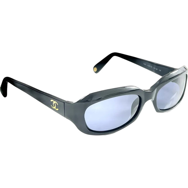 Chanel Black Blue Tinted Gold CC Logo 5020 Sunglasses