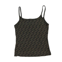 Fendi Brown Zucca Monogram Pattern Tank Top Vest