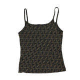 Fendi Brown Zucca Monogram Pattern Tank Top Vest