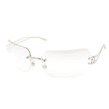Chanel CC Logo Silver Clear Rimless Sunglasses 4068
