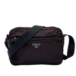 Prada Bordeaux Brown Red Shoulder Crossbody Logo Bag