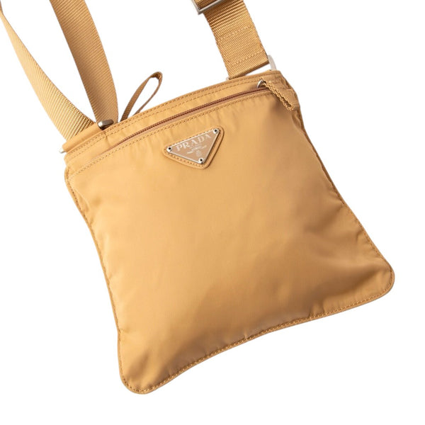 Prada Yellow Gold Tessuto Nylon Logo Crossbody Shoulder Messenger Small Bag