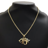 Christian Dior Spellout Logo Gold Chain Necklace