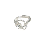 Christian Dior Silver Plated Logo Ring