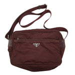 Prada Bordeaux Red Shoulder Crossbody Logo Bag