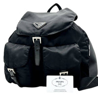 Prada Sport Black Nylon Logo Shoulder Rucksack Bag Backpack