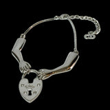 Christian Dior Silver Metal Heart Padlock Bracelet Anklet