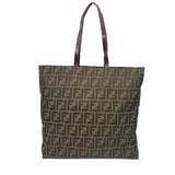 Fendi Zucca Pattern Tote Bag Khaki Dark Brown