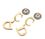 Christian Dior Monogram CD Logo Gold Hoop Earrings