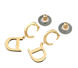 Christian Dior Monogram CD Logo Gold Hoop Earrings