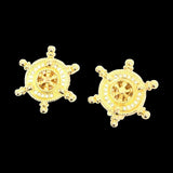 Christian Dior Nautical Gold Rhinestone Clip Earrings