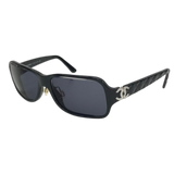 Chanel Black Quilted Silver CC Logo Sunglasses 5050