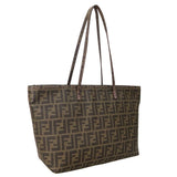 Fendi Zucca Pattern Brown Yellow Tote Bag