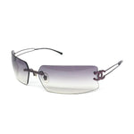 Chanel CC Logo Silver Purple Rimless Rhinestone Sunglasses 4051-B