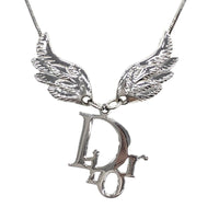 Christian Dior Silver Logo Wing Necklace John Galliano