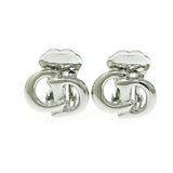 Christian Dior Silver Logo CD Earrings