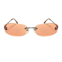 Chanel Orange Tinted CC Logo Rimless Sunglasses 4002