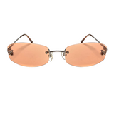 Chanel Orange Tinted CC Logo Rimless Sunglasses 4002