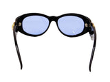 Versace Gold Medusa Black Blue Tinted Mod 424 Sunglasses