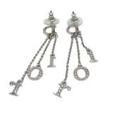 Christian Dior Rhinestone Crystal Dangling Silver Earrings