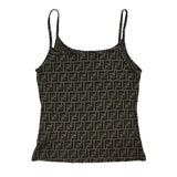 Fendi Brown Zucca Monogram Pattern Tank Top Vest