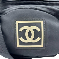 Chanel Sport CC Logo Black Nylon Waist Crossbody Shoulder Bag