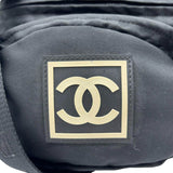 Chanel Sport CC Logo Black Nylon Waist Crossbody Shoulder Bag