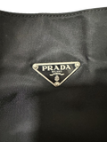 Prada Nylon Black Logo Calf Leather Tote Shoulder Bag