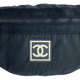 Chanel Sport Black White CC Logo Shoulder Crossbody Banana Bag