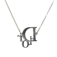 Christian Dior Silver Logo Monogram Vintage Chain Necklace