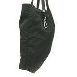 Prada Dark Green Black Logo Nylon Tessuto Metal Tote Shoulder Bag