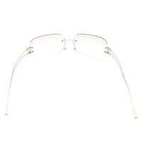 Chanel CC Logo Silver Clear Rimless Sunglasses 4068