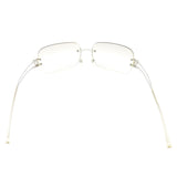 Chanel CC Logo Silver Clear Rimless Sunglasses 4068