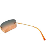 Chanel Silver Logo Orange Blue Tinted Rimless Sunglasses 4017